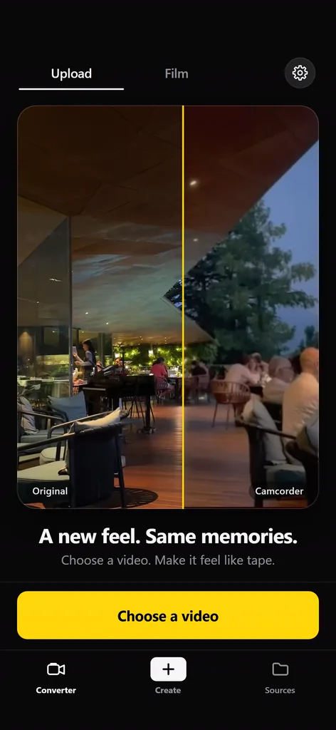 Content Maxer Converter: the same scene as original and with the camcorder look